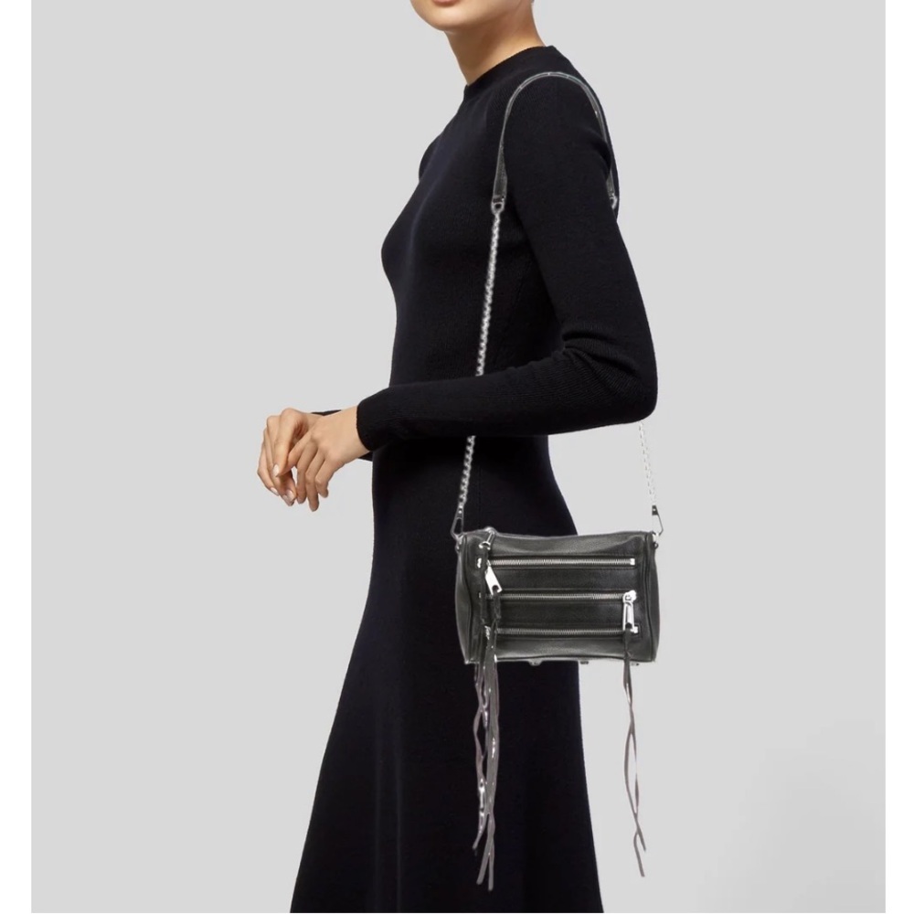 Rebecca Minkoff Black Five-Zip Detail Cross-Body